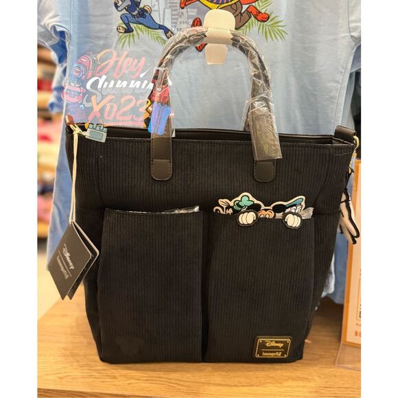 Loungefly Handbags - Loungefly Disney Mickey & Friends Peeking Pocket Corduroy Tote